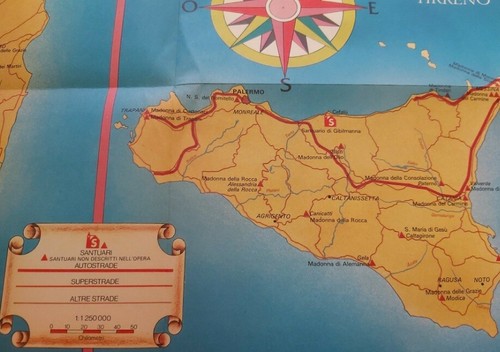 Set 4 Poster Cartine Geografiche Italia e Isole "I Luoghi della Fede" 1979LF - Bild 10 von 10