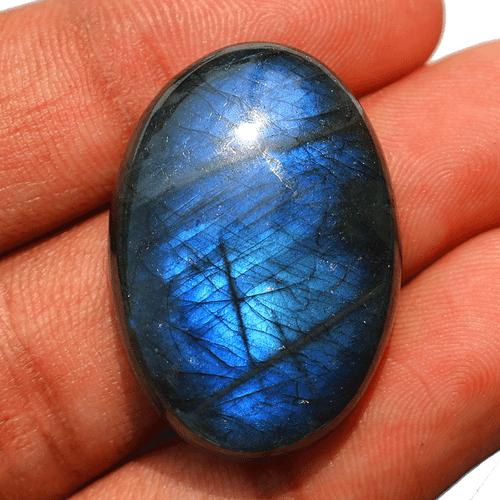 4 pz Cristalli Ovali Naturali Labradorite Fuoco Blu da Collezione Reiki Minerale Gioiello - Foto 6 di 12