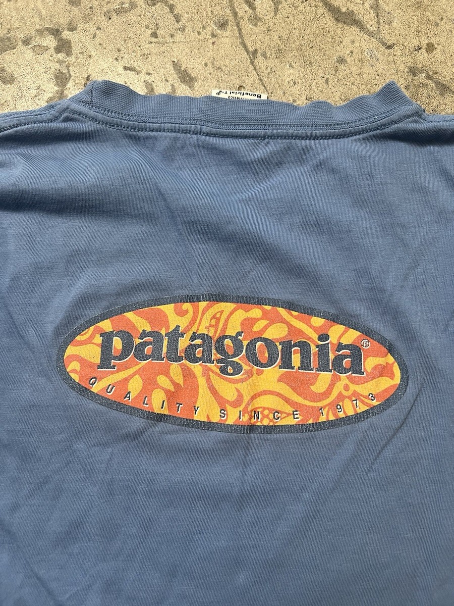 Vintage 90s Patagonia T-Shirt Men's XS Beneficial Tee Made in USA