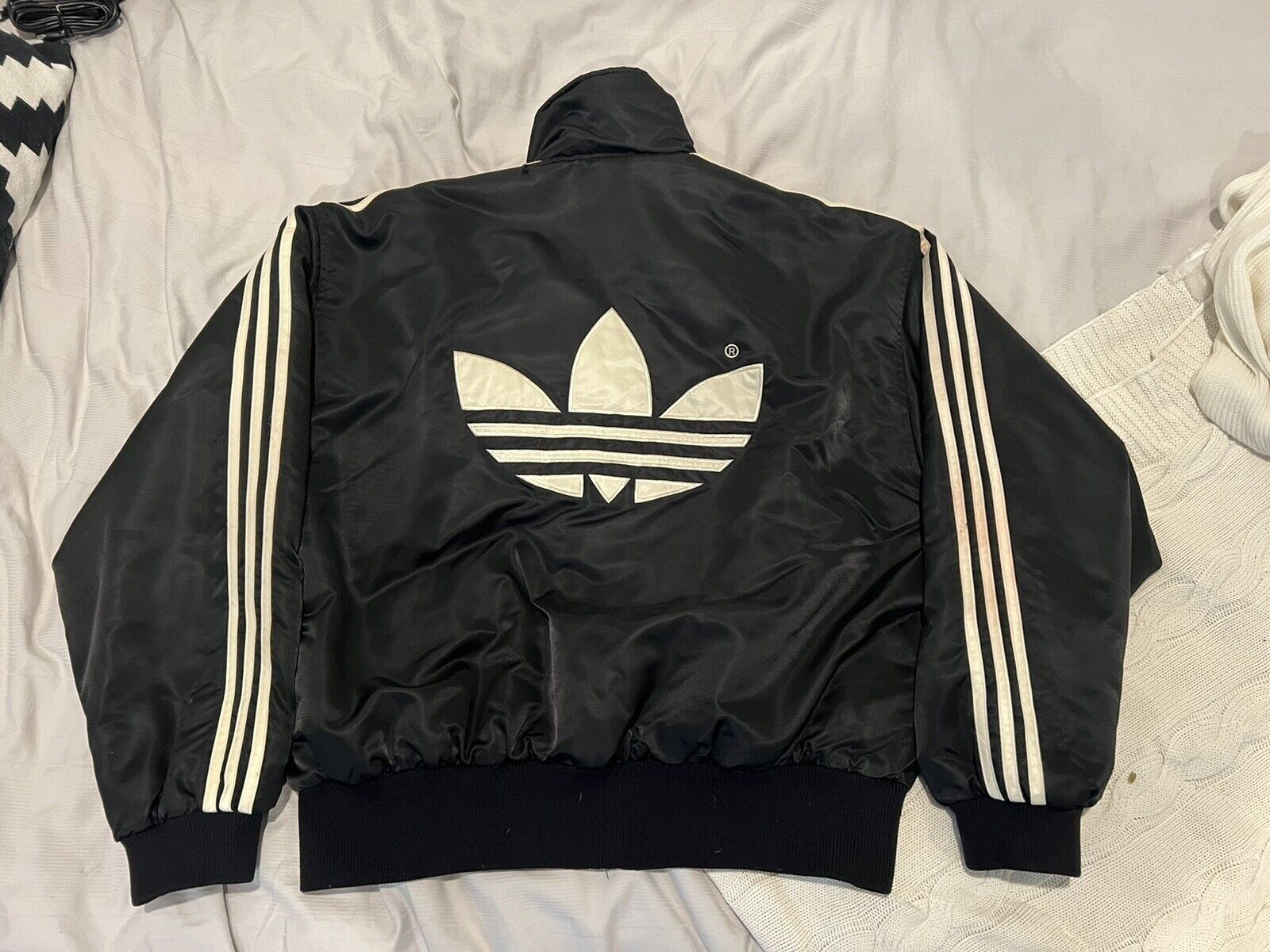 Adidas Vintage 80s-90s Bomber Jacket Big Logo Size Run DMC eBay