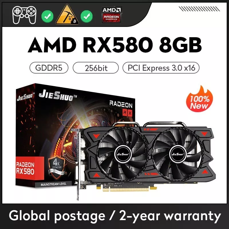 Asus high-end unique AMD RX580 8G GDDR5 256 bit game desktop