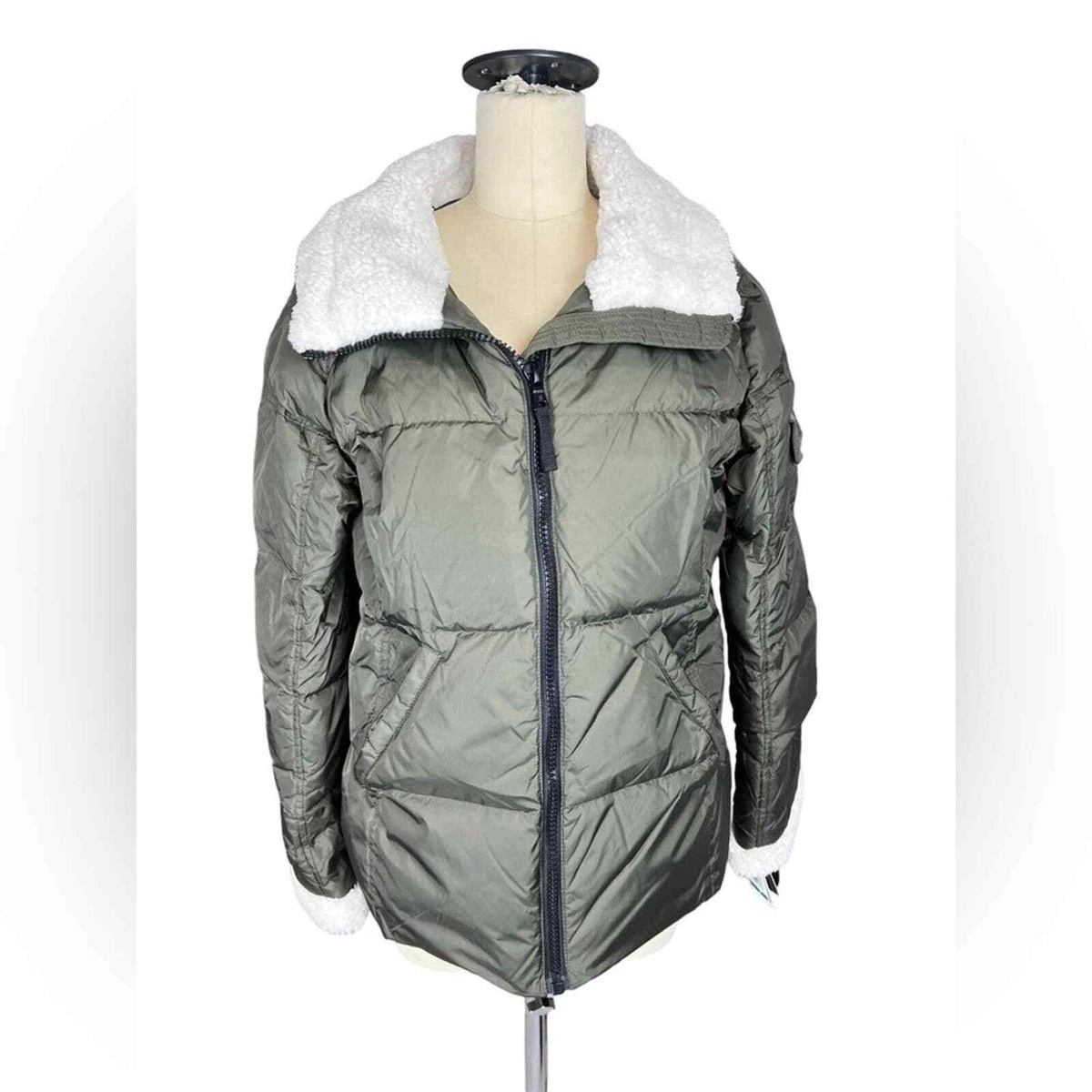 S13 retro striped puffer down cheap coat