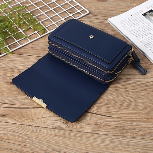 Women Cell Phone Purse Large Leather Wallet Zip Handbag Crossbody Shoulder Bag - Picture 13 of 31