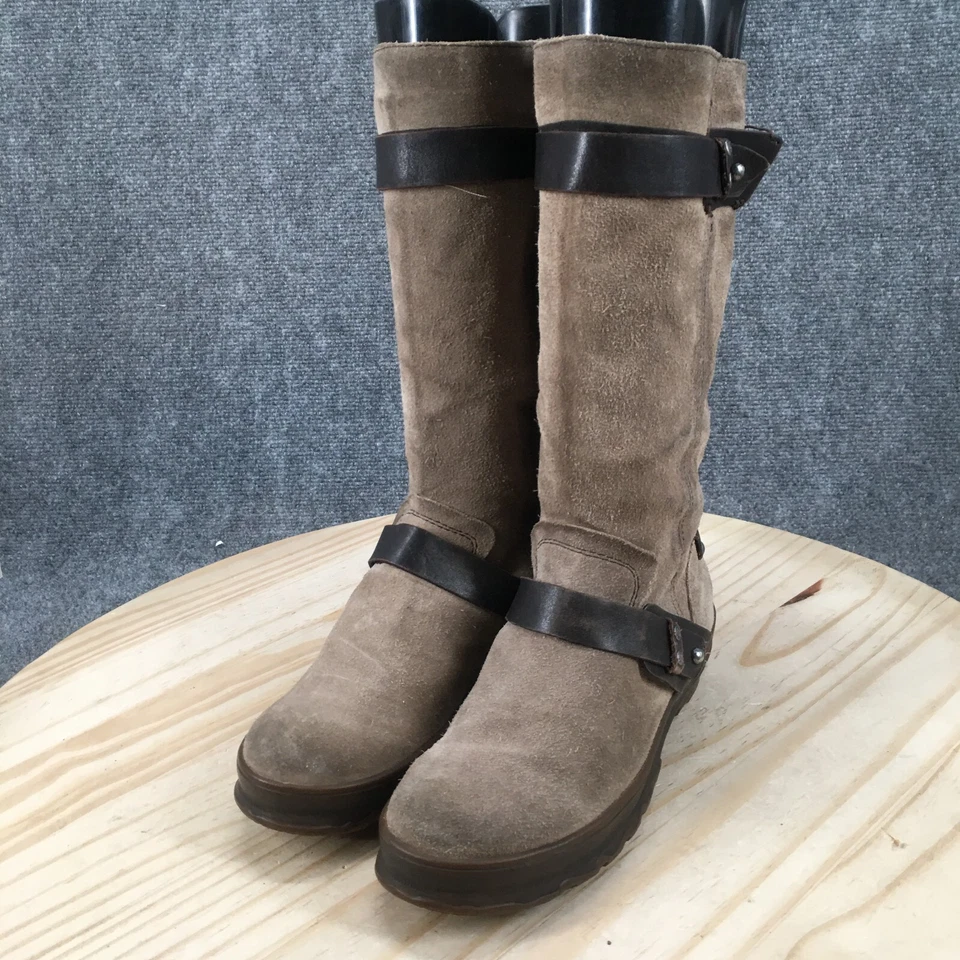 Botas OTBT Mujer 6.5 M Defiance Montar Beige Cuero Cremallera Lateral Punta Redonda Foto 4 de 4
