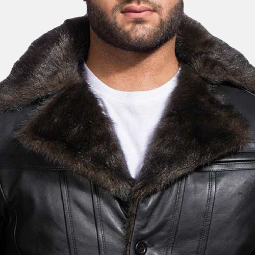 leather coat new style fully fur lined 