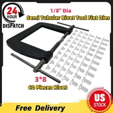 1/8" Dia Semi Tubular Rivet Fixt Dies Tool For Pinball Tonka Vent Window Fixed