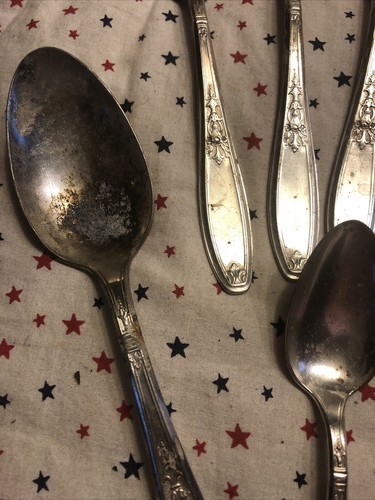 847 Rogers Bros Silver Plate 3 Teaspoons 2 Tablespoons 4 Dinner Forks 3 Salad - Picture 2 of 8