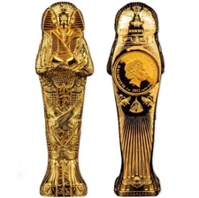 2022 Solomon Islands $10 Tutankhamun's Sarcophagus 5 oz Fine Silver Coin