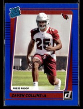 2021 Donruss #334 Zaven Collins Press Proof Blue Rookie Card Arizona Cardinals