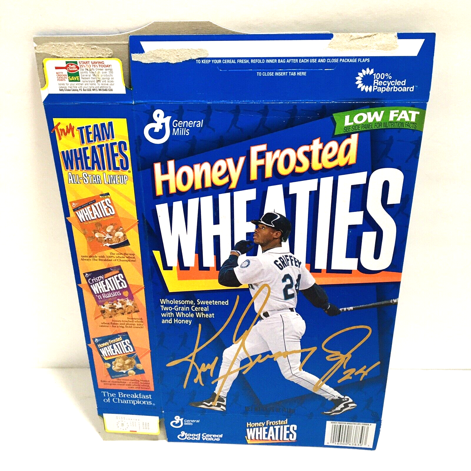 Ken Griffey Jr. Collectors Edition 1996 Wheaties Flattened Cereal Box Fast Ship-image