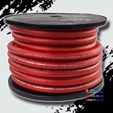 1/0 Gauge RED Power Ground Stranded Wire Car Audio Cable Sold By The Foot US
