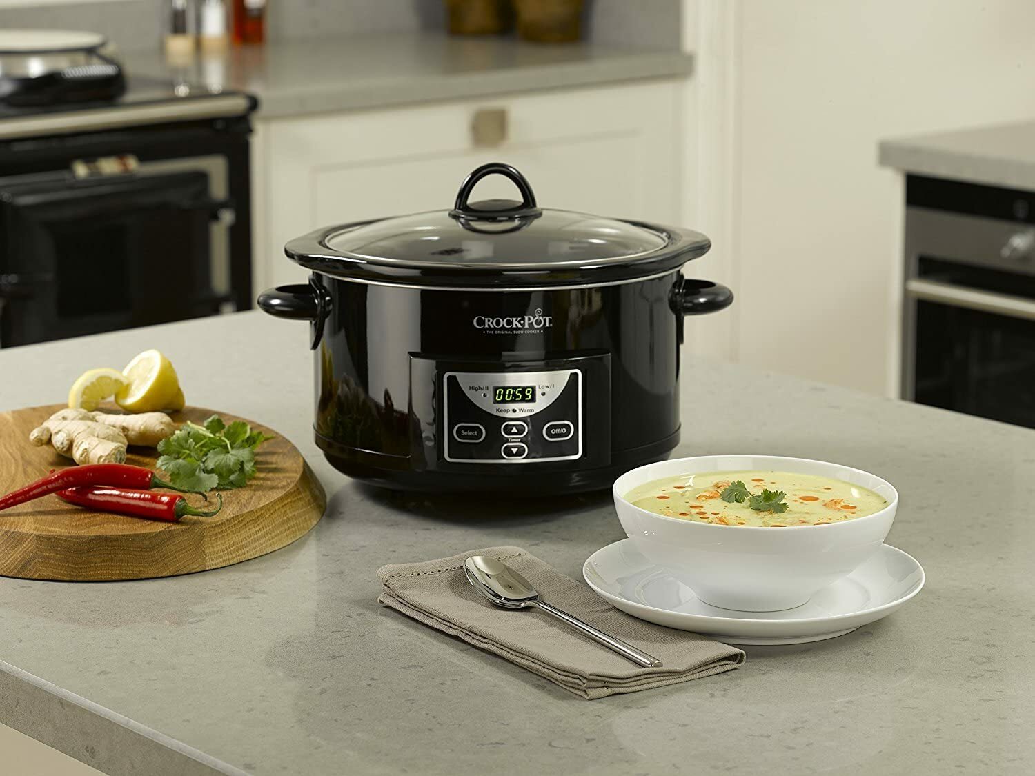 CROCKPOT SCCPRC507B060 4.7l Gloss Black Digital Countdown Slow Cooker *Black* 798256078590 eBay