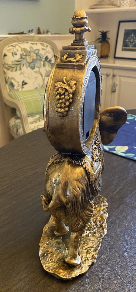 Attractive 12" Gilded Resin Elephant Quartz Table / Mantle Clock- NEW IN BOX 526 - Image 4 of 4