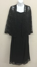 NEW FORMAL EVENING SHORT GOWN MOTHER of THE BRIDE GROOM DRESS CHURCH BLACK 4XL