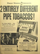 Philip Morris Pipe Tobacco Bond Street Revelation Smoking Vintage Print Ad 1946