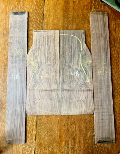 Indian Rosewood Back/Side set for Acoustic Guitar, 15+ Years Old, Wild Grain