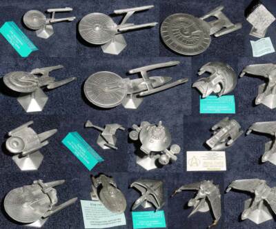 STAR TREK RAWCLIFFE PEWTER ENTERPRISE VOYAGER RUNABOUT REGULA BIRD OF PREY KLING