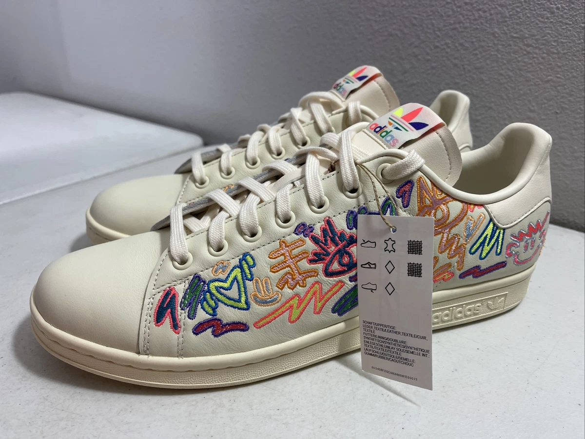 Men s adidas Originals Stan Smith Pride Shoes Cream White GX6394 Pick Size