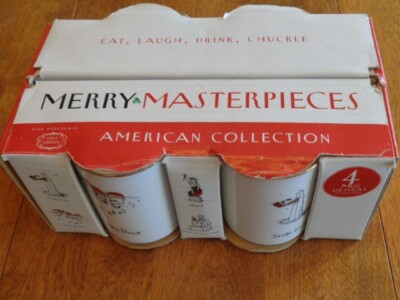 1999 DAYTON HUDSON MERRY MASTERPIECES HOLIDAY MUGS LOT OF 4