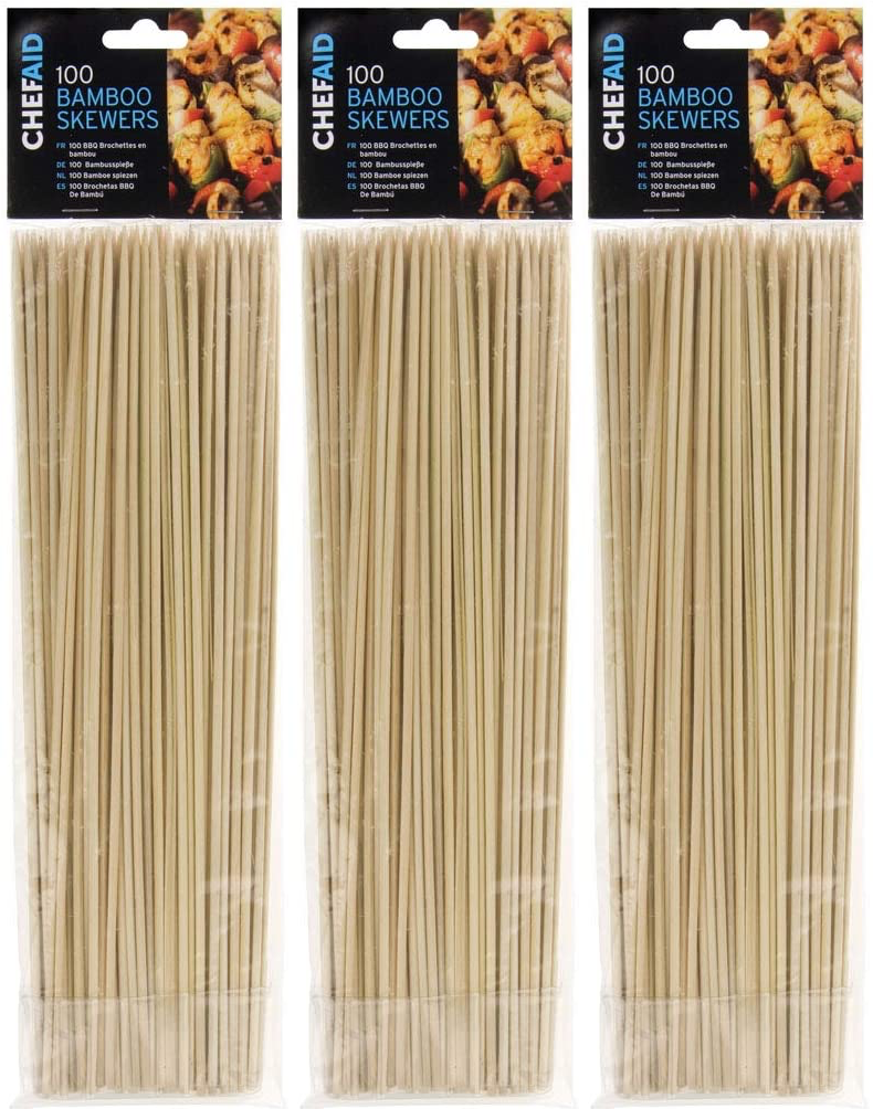 300x Chef Aid Bamboo Cooking BBQ Grill Buffets Party Skewers 30.5cm - Beige