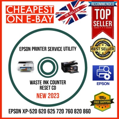 EPSON XP-520 620 625 720 760 820 860 ABFALLDRUCKER TINTENKISSENZÄHLER RESET 2023 