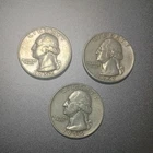 LOT OF 3 - WASHINGTON QUARTERS 90% SILVER AS SHOWN