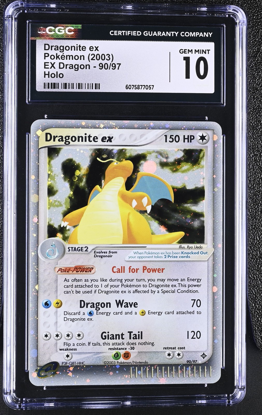 CGC 10 GEM MINT Dragonite ex 2003 EX Dragon 90/97 Holo Pokemon Card