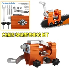 Chainsaw Chain Sharpening Jig Portable Hand Crank Sharpener Tool Set USA