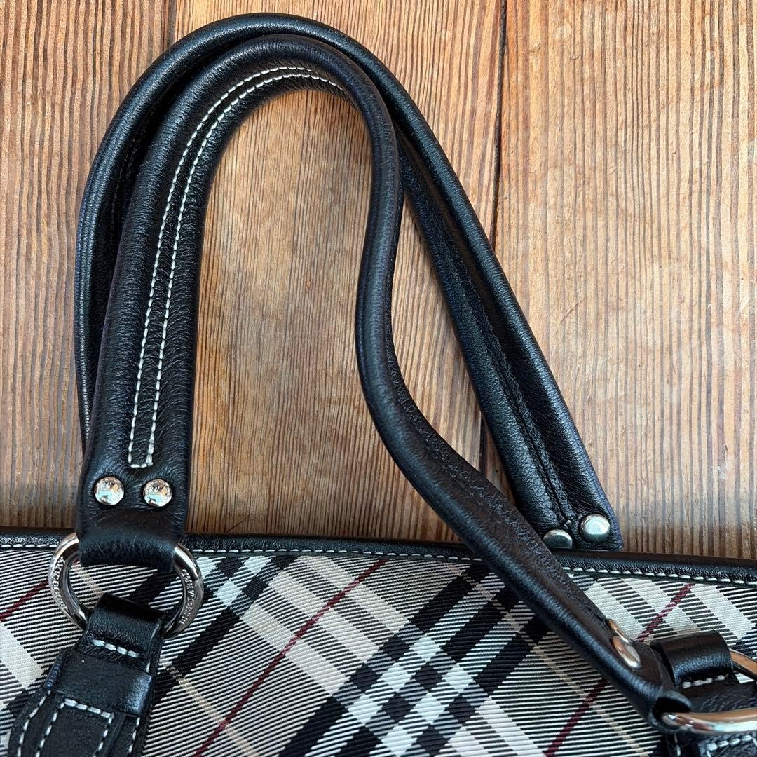 Burberry Blue Label Tote Bag Nova Check Beige Canvas Leather Handbag Bag New thumbnail 6