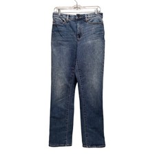 Lands End Women's Mid Rise Straight Leg Denim Compression Jeans Size 6