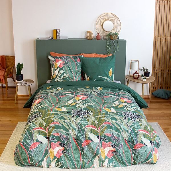 Parure de lit 220x240 cm en coton respirant Gigajung pour grand lit