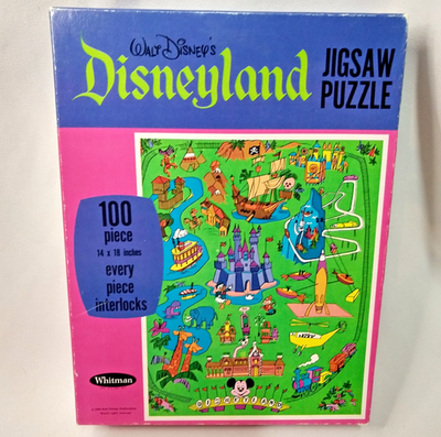 Vintage Walt Disney's DISNEYLAND Puzzle 1969 Whitman complete Map
