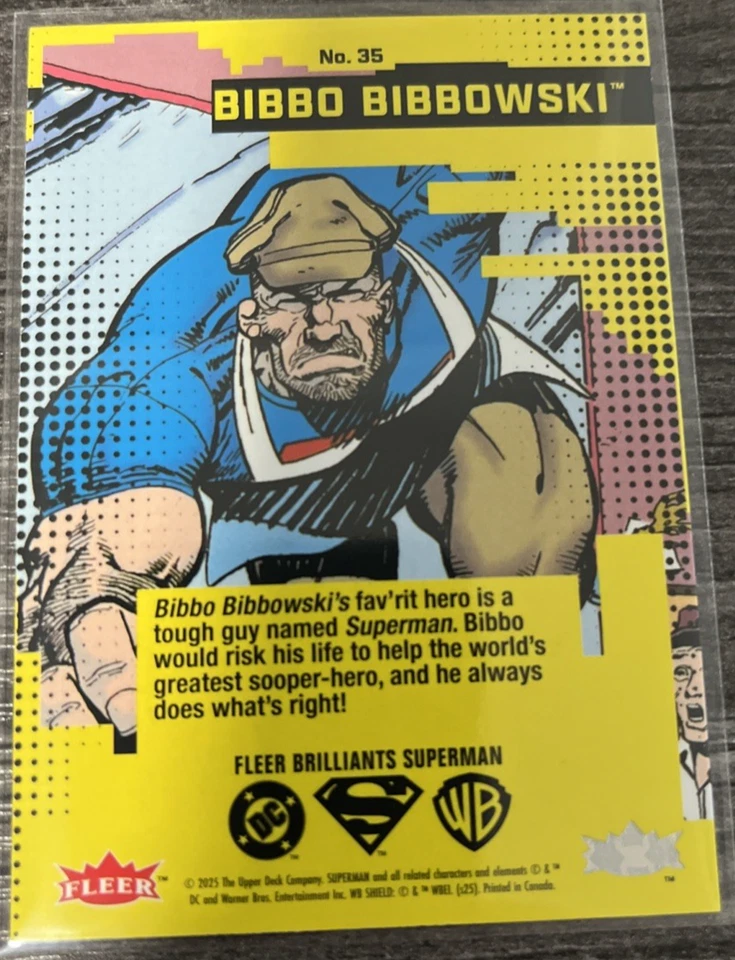 2025 Fleer Brilliants Superman - Bibbo Bibbowski #35 base - Image 2 of 2