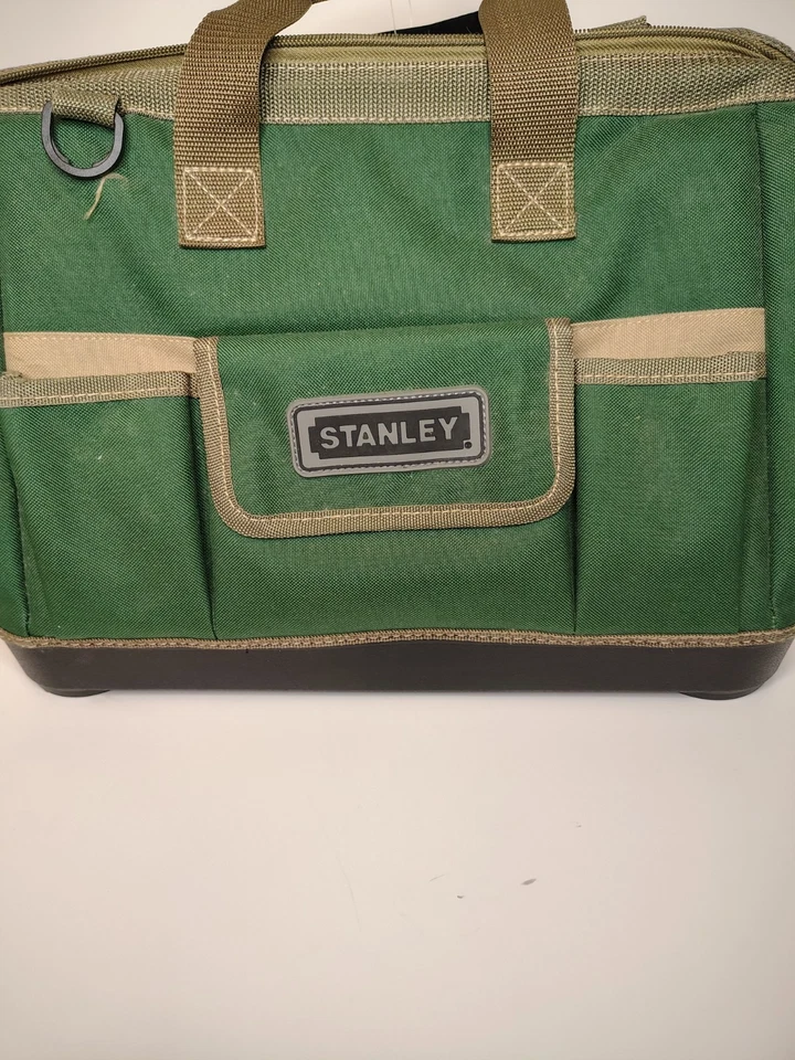 Bolsa de herramientas boca abierta Stanley 16 pulgadas fondo duro verde NUEVO con etiquetas Foto 2 de 4