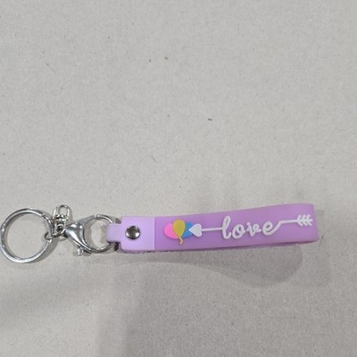 Purple Multicolor Love Balloon Arrow Key Chain for Women, Metal Plastic Casual