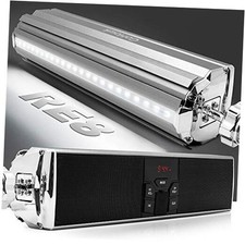 Motorcycle Speakers with LED Lights, Waterproof Bluetooth Handlebar Sound