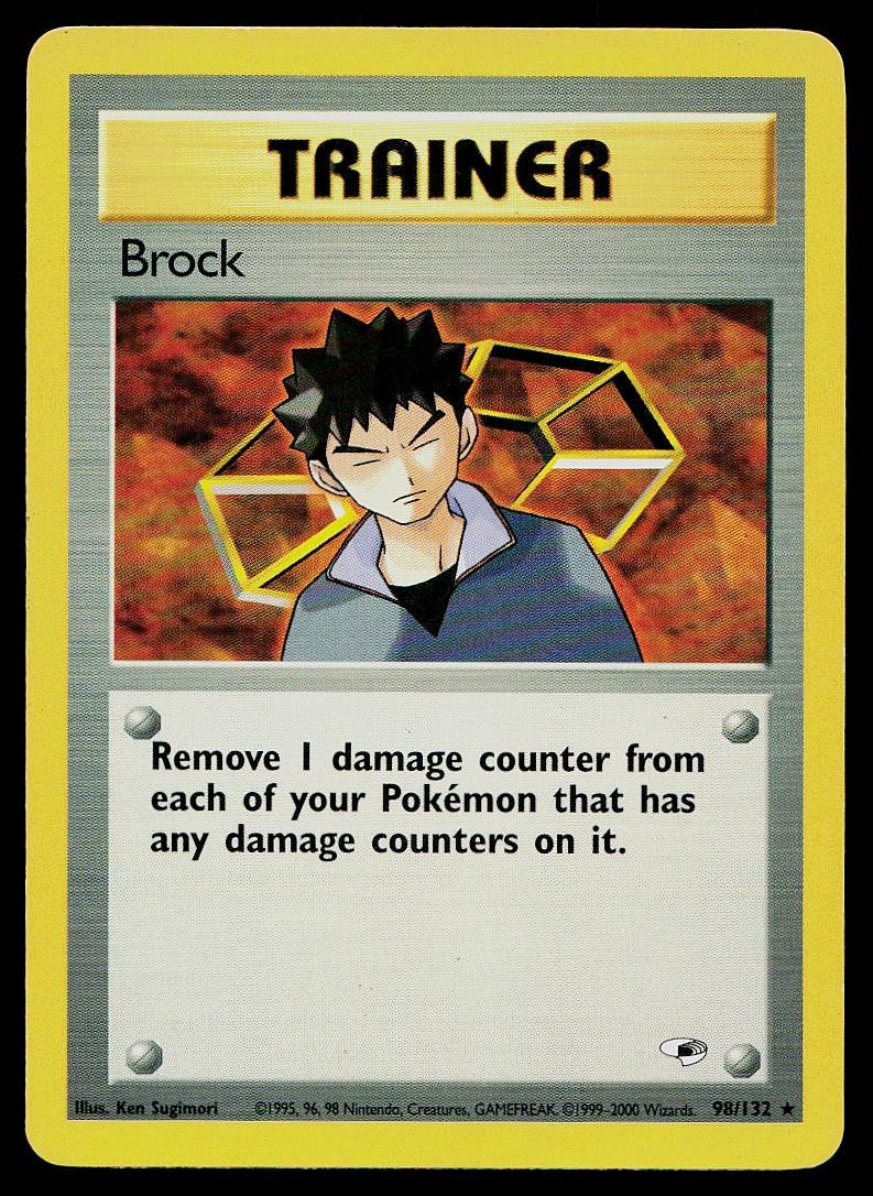 Pokemon Card Gym Heroes Brock 98/132 Rare