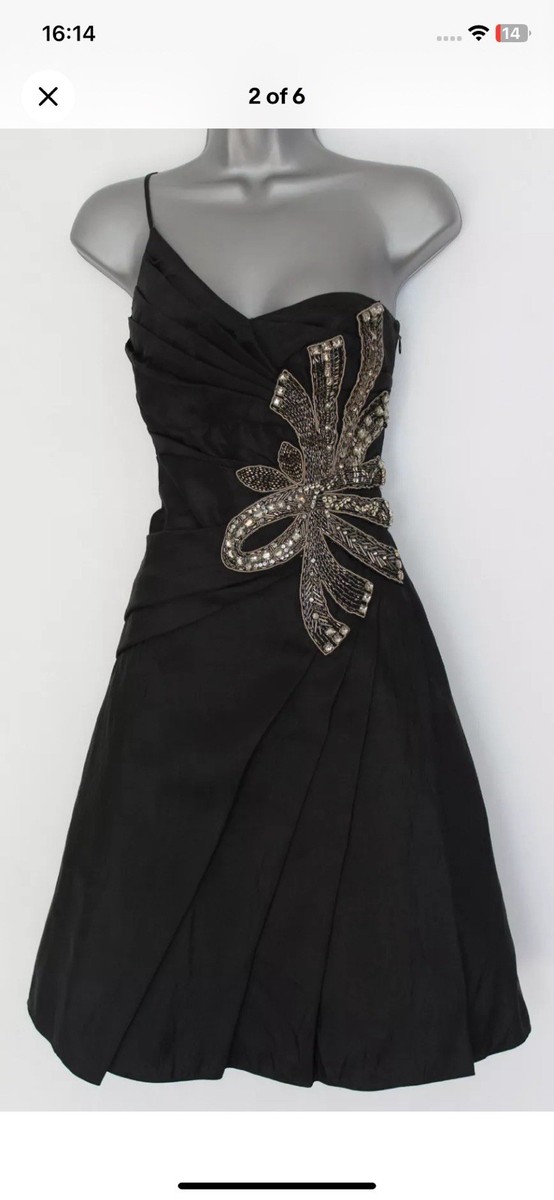 Karen Millen Black Party Dress Size 12 Ex Con Pre loved