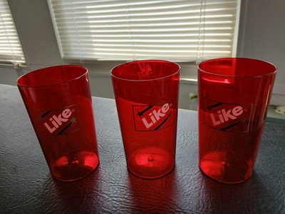 3 LIKE COLA BY 7 UP RED PLASTIC DRINKING CUPS