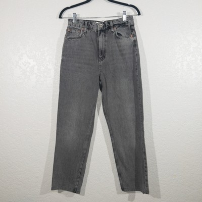 New Zara Izzy Grey High Rise The 90 s Mom Fit Jeans Size 4