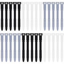 Reusable Silicone Zip Ties 30Pcs 4.5 inch Elastic Rubber Cable Ties Organizer