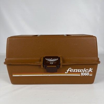 Vintage Fenwick 1060 Tackle Box Brown Plastic Fishing Box Fenwick Woodstream