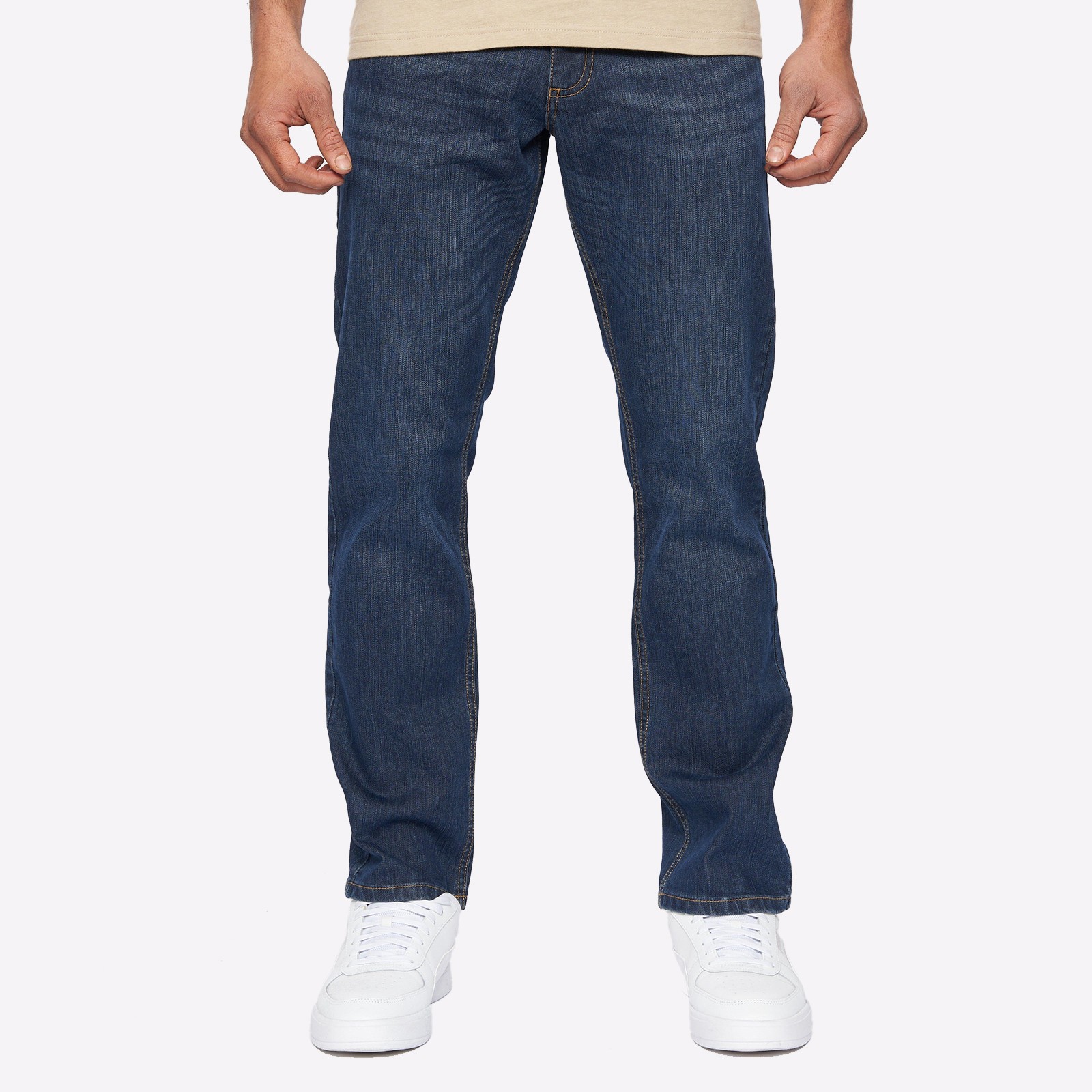 Duck and Cover Hydras Straight Leg Designer Jeans Mens Dark Wash Navy
