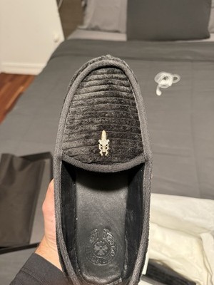 Chrome Hearts Men's Black Slip-On Loafer Slippers silver dagger Size 10
