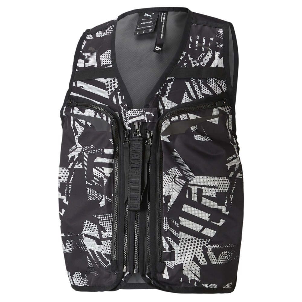 PUMA Nemen X Utility Graphic FullZip Vest Mens Black Casual