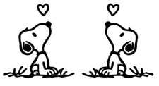 2x Aufkleber Snoopy , 10x10cm (Einer) , links und rechts, Sticker