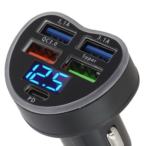Chargeur de voiture multi-appareils avec 5 ports USB charge rapide et voyants in - Photo 11 sur 12