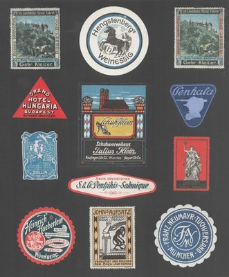 München Landshut Nürnberg Budapest / Reklamemarke Reklamemarken Serie Konvolut