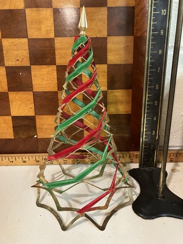 Vintage Reed And Barton Expanded Metal Spiral Christmas Tree Ribbons 10 ...