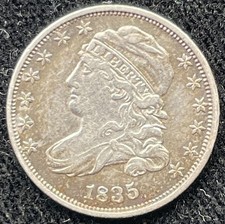 1835 Capped Bust Dime High Grade Natural Toning
